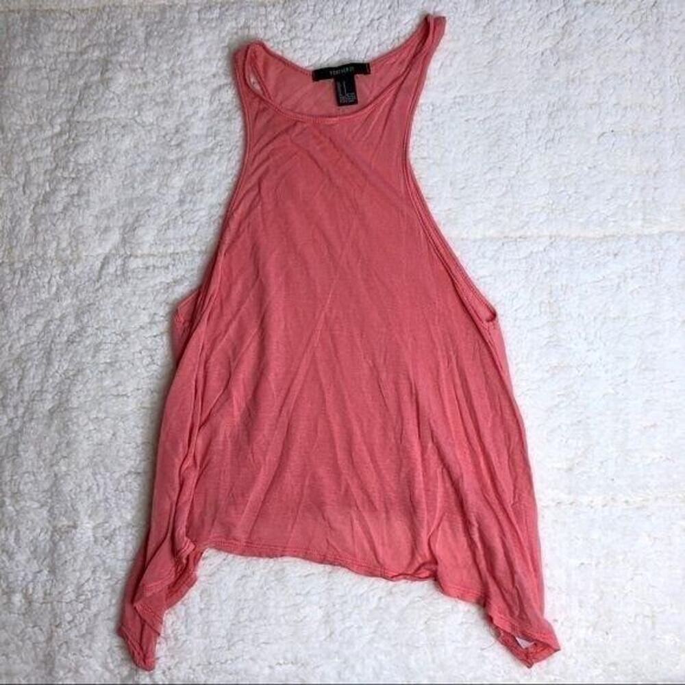 Pink Cropped Racerback Tank Top - Picture 4 of 6